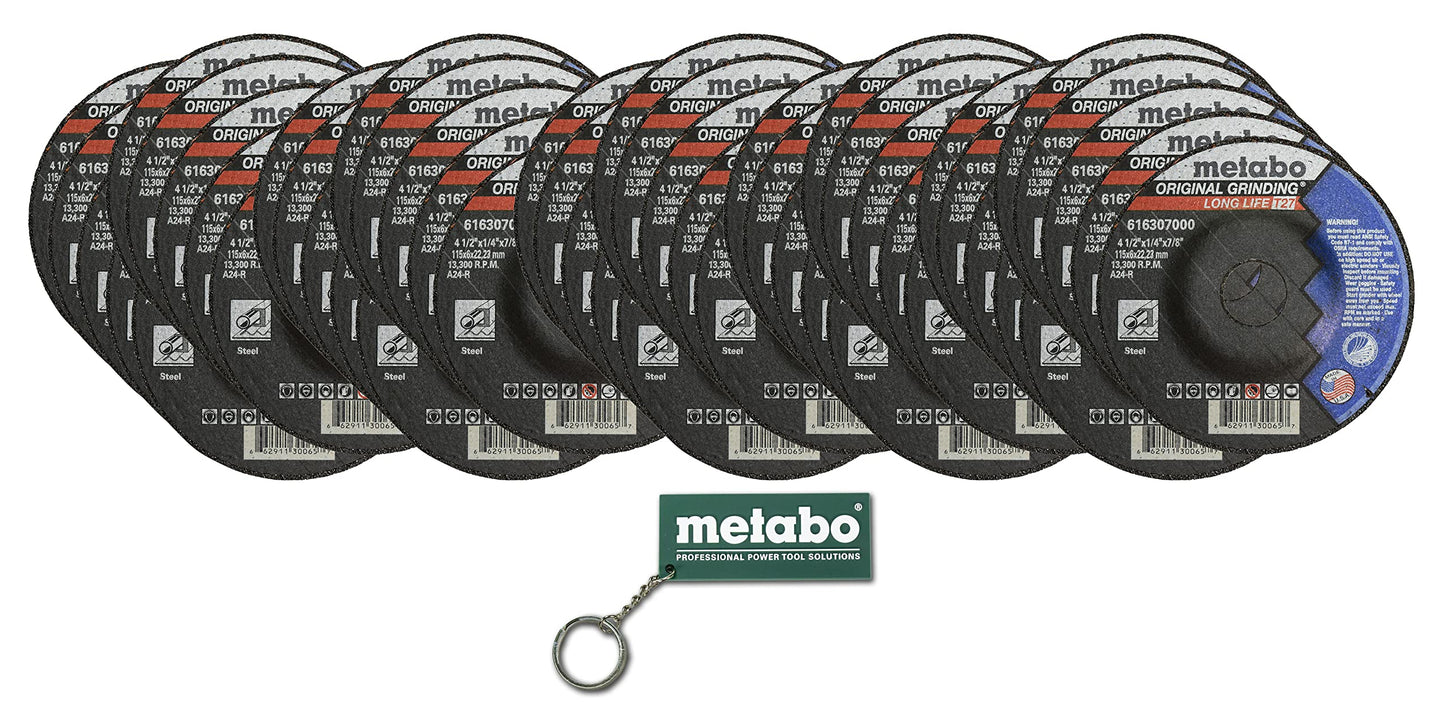 Metabo 616307000 4-1/2" x 1/4" A24R Type 27 Depressed Center Grinding Wheels 50 Pack