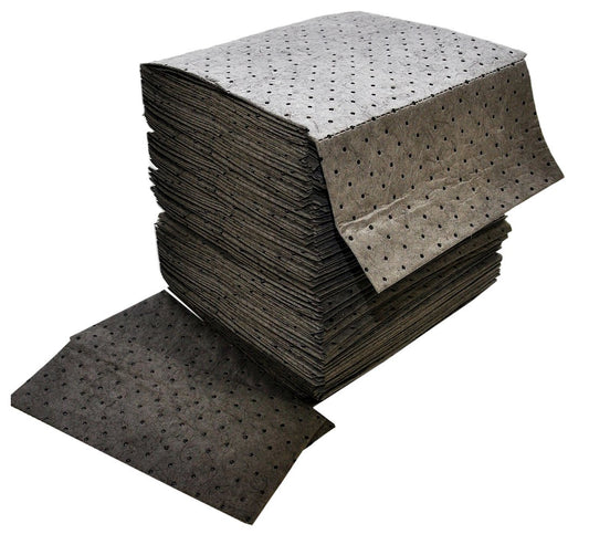 Spilfyter GFF-72 Gray Universal Premium Sorbent Medium-Weight Absorbent Pad, 18" Length x 16" Width, Case of 100