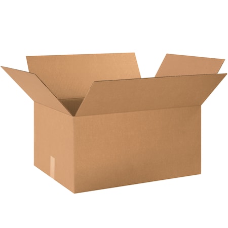 241812 Corrugated Box, 24" Length x 18" Width x 12" Height, Kraft (Bundle of 10)
