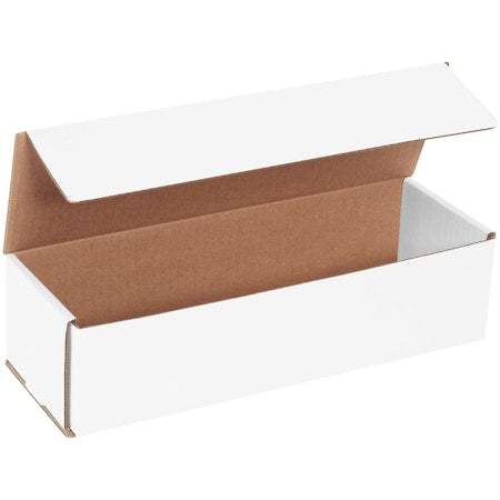 White Corrugated Cardboard Mailer Box, 12" L x 4" W x 3" H, Pack of 50, Crush-Proof, for Shipping and Mailing UPS, USPS and FedEx