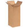 Corrugated Cardboard Tall Storage Boxes, 8" L x 8" W x 18" H, Brown/Kraft, Pack of 25, Foldable, Ships and Stores Flat