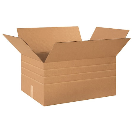 MD241812 Multi-Depth Corrugated Box, 24" Length x 18" Width x 12" Height, Kraft (Bundle of 10