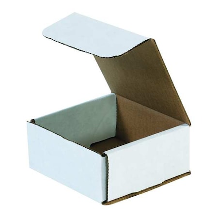 White Corrugated Cardboard Mailer Box, 4 3/8" L x 4 3/8" W x 2" H, Pack of 50, Crush-Proof, for Shipping and Mailing UPS, USPS and FedEx