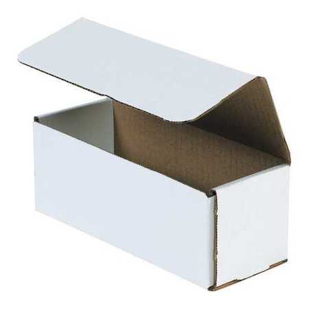 White Corrugated Cardboard Mailer Box, 10" L x 3" W x 3" H, Pack of 50, Crush-Proof, for Shipping and Mailing UPS, USPS and FedEx