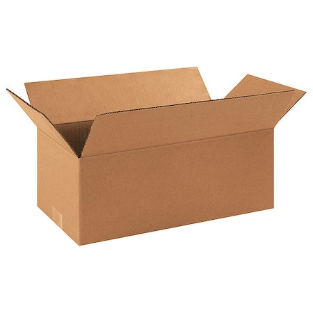Corrugated Cardboard Long Storage Boxes, 16" L x 8" W x 6" H, Brown/Kraft, Pack of 25, Foldable, Ships and Stores Flat