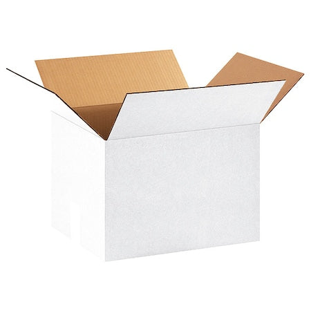 161212W Corrugated Cardboard Box 16" L x 12" W x 12" H, White, for Shipping, Packing and Moving (Pack of 25)