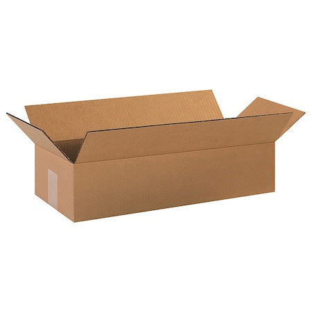 Corrugated Cardboard Long Storage Boxes, 20" L x 8" W x 4" H, Brown/Kraft, Pack of 25, Foldable, Ships and Stores Flat