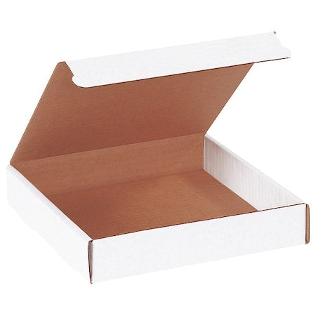 White Corrugated Cardboard Literature Mailer Box, 7 3/8" L x 7 3/8" W x 1 3/8" H, Pack of 50, Crush-Proof, for Shipping and Mailing UPS, USPS and FedEx