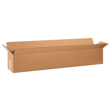 Corrugated Cardboard Long Storage Boxes, 36" L x 6" W x 6" H, Brown/Kraft, Pack of 25, Foldable, Ships and Stores Flat