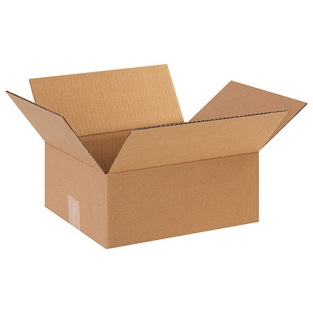 12105100PK Flat Corrugated Boxes, 12" L x 10" W x 5" H, Kraft (Pack of 100)