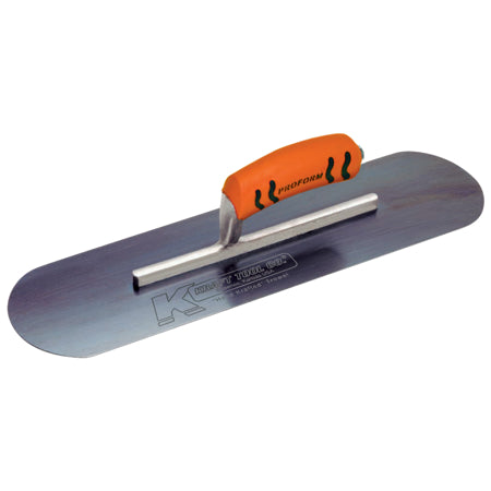 16" x 3" Blue Steel Pool Trowel with a ProForm® Handle on a Short Shank