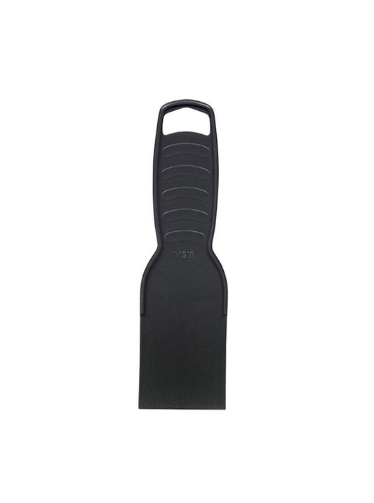 One-piece polypropylene Economy Series tool for spreading or scraping compounds. Easy cleanup, or toss when finished. Reinforced handles to outlast other disposables. Spreader 2" wide.
