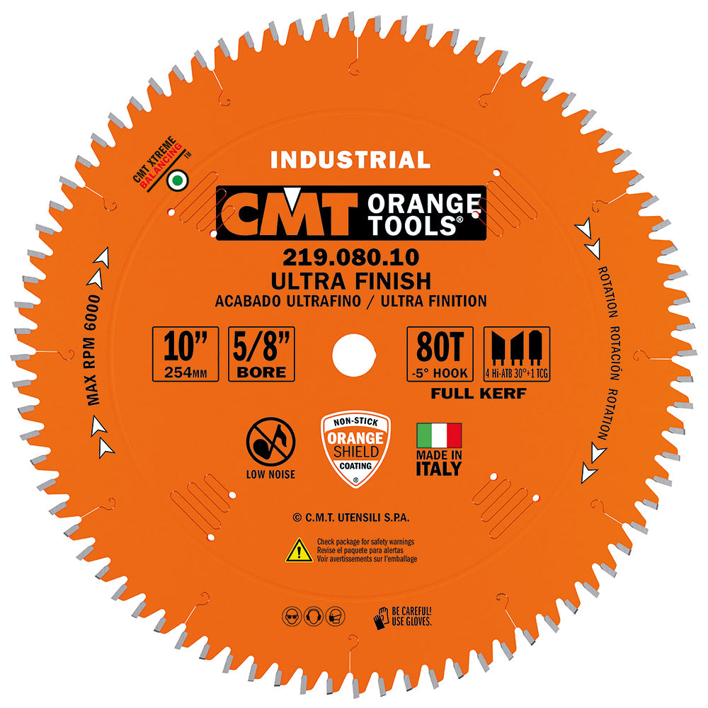 for fine finish crosscuts. The 5° negative hook angle limits splintering and “climbing”.