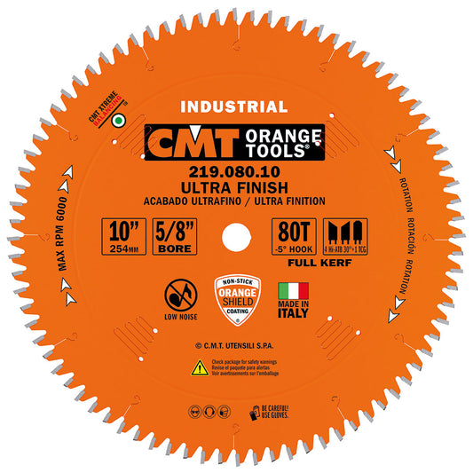 for fine finish crosscuts. The 5° negative hook angle limits splintering and “climbing”.