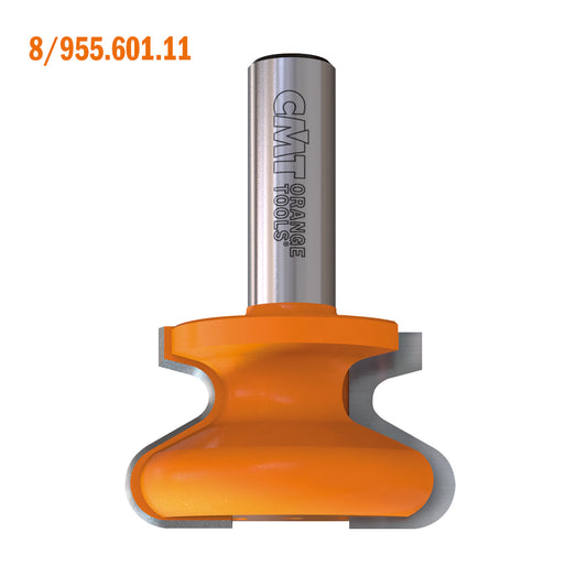 Use a CMT finger pull bit and make a harmonious wooden handle.
Two options are available: a template profile made directly in the wood or a European-style hardwood pull as illustrated below.