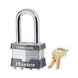 The Master Lock No. 1KALF 2126 Laminated Steel Padlocks, Keyed Alike 2126 – multiple locks open with the same key - feature a 1-3/4in (44mm) reinforced laminated steel lock body providing extra strength and a 1-1/2in (38mm) tall, 5/16in (8mm) diameter har