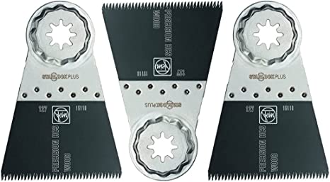 Fein StarLock Plus E-Cut Precision Oscillating Saw Blades for Wood, Drywall and Soft Plastic - 2-1/2"x2", 3-Pack - 63502127270