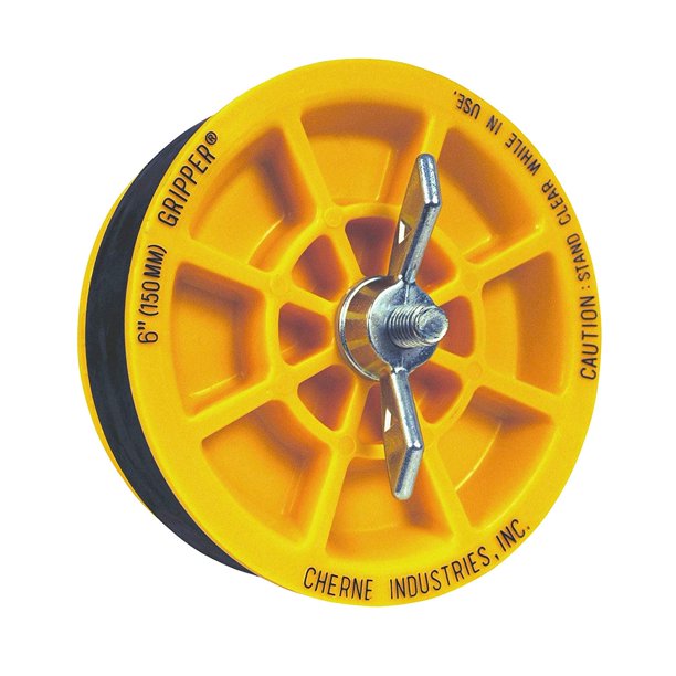 Product Description Ideal for plumbing system tests. Easy to install with extra-large wing nut. Inside of pipe seals inside pipe as far as needed From the Manufacturer Cherne Gripper Mechanical Plugs are ideal for plumbing system tests. They're easy to in