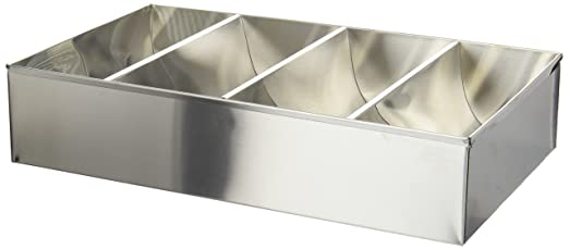 Winco 4-Compartment Stainless Steel Cutlery Bin