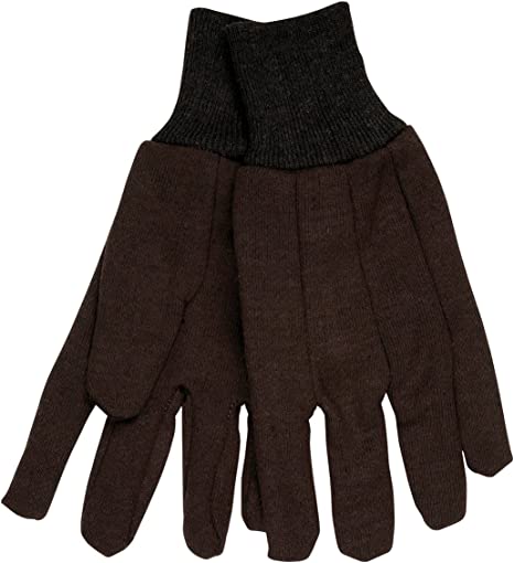 LARGE BROWN JERSEY CLUTE KNIT WRIST