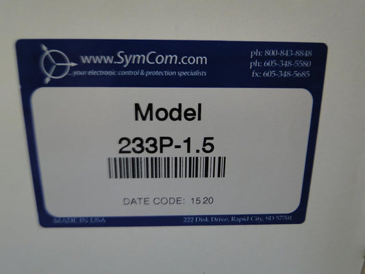 PumpSaver Plus 233P-1.5 (UNIT ONLY - NO ENCLOSURE) SymCom Low Yield Water Well Pump Protection MADE IN USA