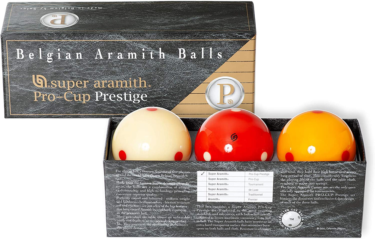 Aramith Super Pro-Cup Prestige Carom Ball Set 61.5 mm