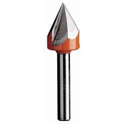 This CMT 60° Laser Point bit lets you make bevels so smooth and engravings so incredibly precise that they seem to have been made with a laser. The three super sharp cutting edges and the perfectly balanced bit allow you to work with superior precision an