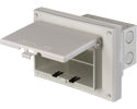 Low profile Inbox for retrofit siding construction. Horizontal with white cover. Siding Lap size 5/8"