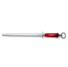 Offering a sapphire cut, this 12" long steel is ideal for use with high carbon steel blades. It will keep your knife collection in pristine condition and razor sharp for use in your commercial kitchen.

Crafted with a plastic handle, it offers a secure gr