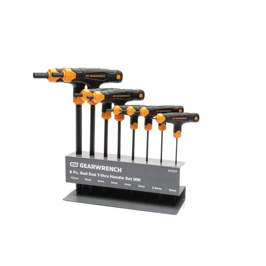 8 Piece Metric Ball End T-Handle Hex Key Set