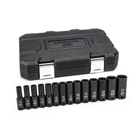 14 Pc. 1/2" Drive 6 Point Deep Impact Metric Socket Set