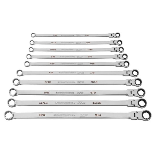 10 Pc. 120XP™ Universal Spline XL Flex Head GearBox™ Ratcheting SAE Wrench Set