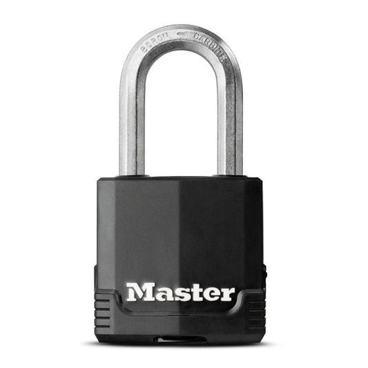 The Master Lock Magnum® No. M115KALF Laminated Padlock features a 1-7/8in (48mm) wide laminated steel body for maximum strength and reliability, and is surrounded by stainless steel and zinc outer components for weather resistance. The Rust-Oleum® Certifi