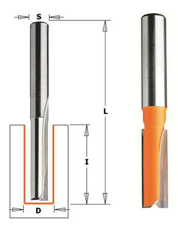 Straight Cut Profile Router Bit, Carbide Tipped, 1/2 in Cutter Dia., Fractional Inch, 2 1/2 in, 4 3/8 in, 1/2 in