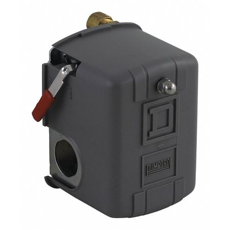 Pressure Switch, Air Compressor, Manual Switch Action Auto/Off, (1) Port, 1/4 in FNPS, Pressure Switch Factory On/Off Setting 95/125 psi, 1/4 in Compression Pressure Switch Unloader, Pressure Switch Differential 30 psi, Pressure Switch Range 40 to 150 psi