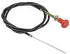 Fuel Shutoff cable.  Handle is not detachable, says “PULL TO STOP”. Overall length from end of cable to threads is 76”. Length from end of sheath to threads is 70”. Mounts in ½” hole, in up to ¼” thick material.