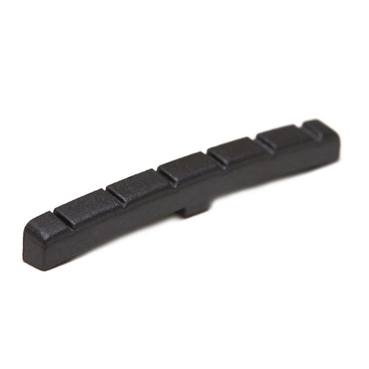 The PT-5000-00 is a perfect option to replace and upgrade the nut in almost all Fender style electric guitars.

It will work in both a flat bottom or curved bottom nut slot due to its ingenious design, just sand off the tab for a curved bottom.

It is pre