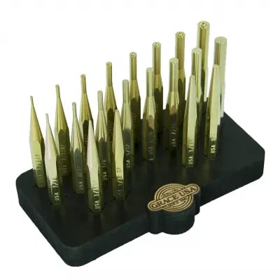 GRACE USA 20Pc Brass Punch Set with Bench Block